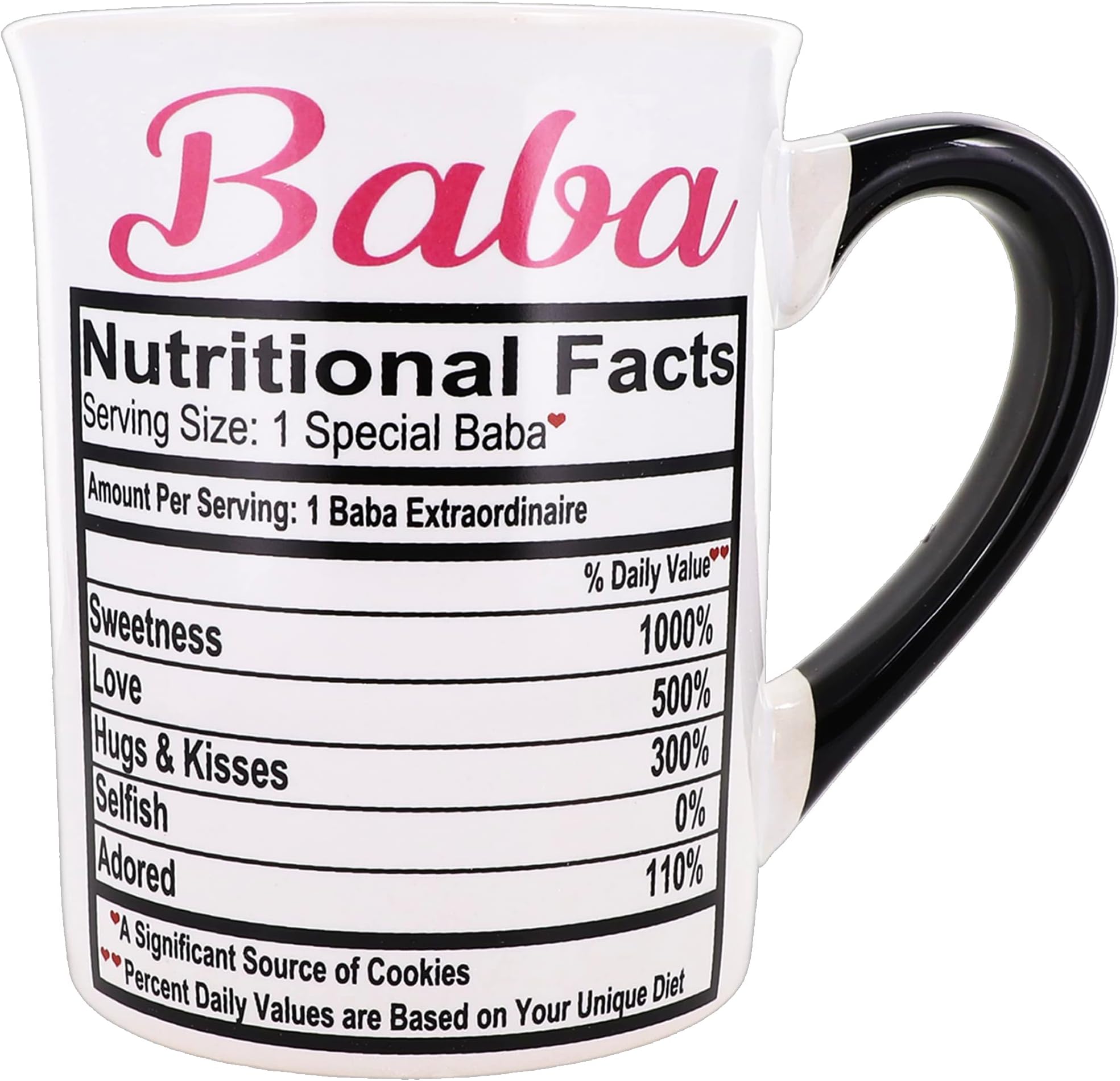 Cottage Creek Baba Mug, Baba Gifts, 16oz. Ceramic Baba Coffee Cup, Gifts for Women, Grandma, Mema, Mom, Nana, Grandparents, Kitchen and Home Decor
