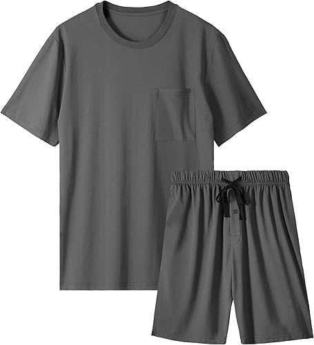 Mens Pajama Set Sleepwear Pjs Lightweight Short Sleeve - Camping Gifts For Husband