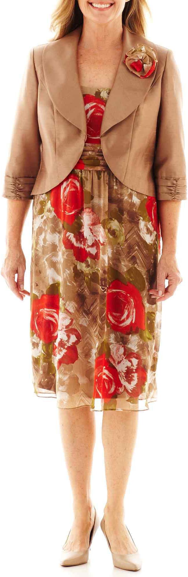 Dana Kay Women's Floral Printed Jacket Dress