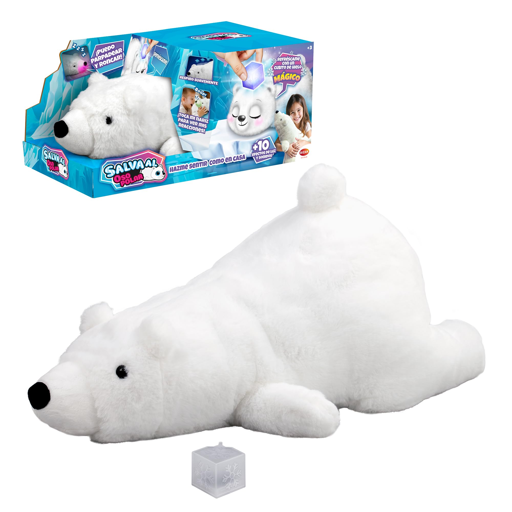 Bizak Save the Polar Bear, Interactive Plush Toy, His Nose Changes
