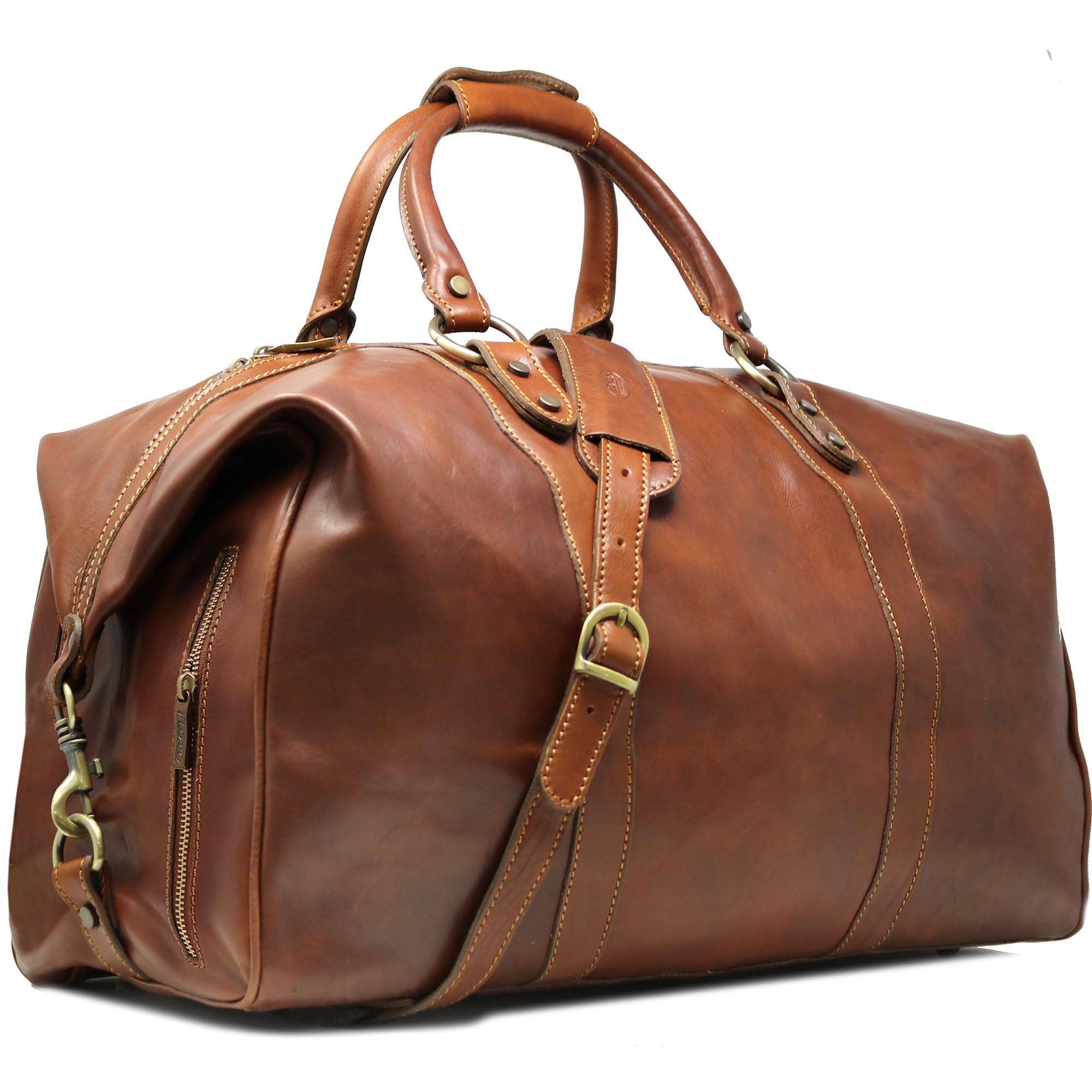 Floto Roma Travel Bag Saddle Brown