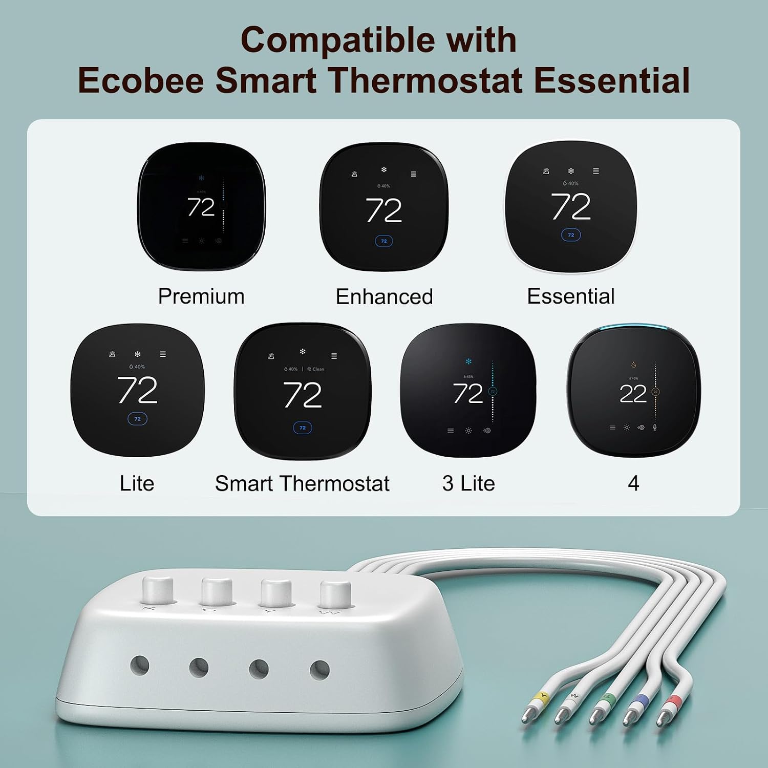 Power Extender Kit C-Wire Adapter for ecobee | Only Compatible with ecobee Smart Thermostat, 24 VAC Systems, WiFi Thermostat Accessory