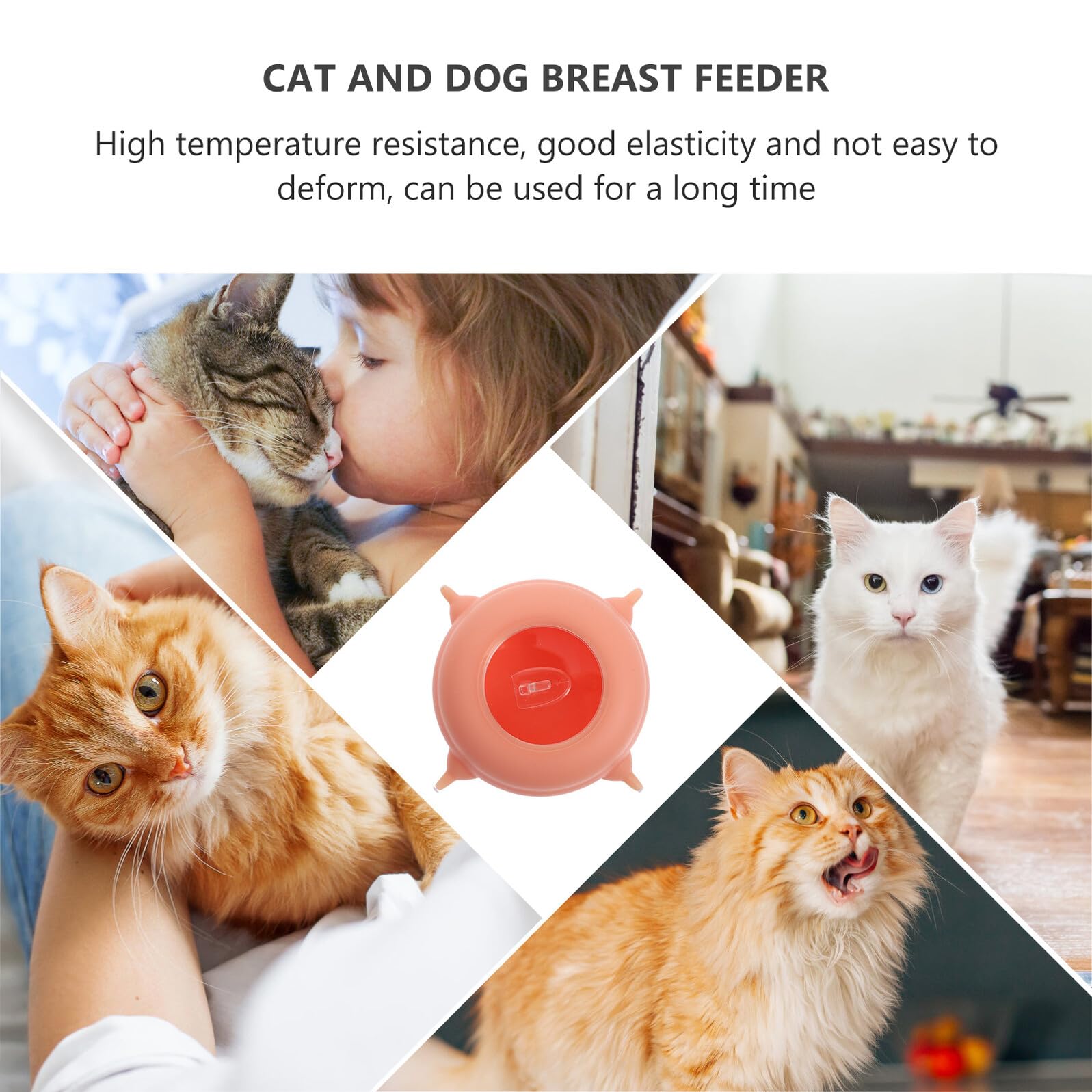 ifundom Comedero de Leche para Mascotas Recién Nacidas Tetinas de Silicona, 200ml, Accesorio para Alimentación de Cachorros y Gatitos en Casa