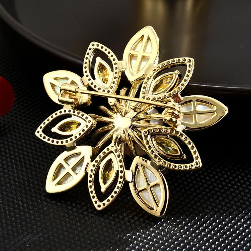 Black Tahiti Pearl Brooch Broches Jewelry For Women Fashion Christmas Gifts Wife Mom Girlfriend, Anniversary Birthday Fine Jewelry Gifts for Her