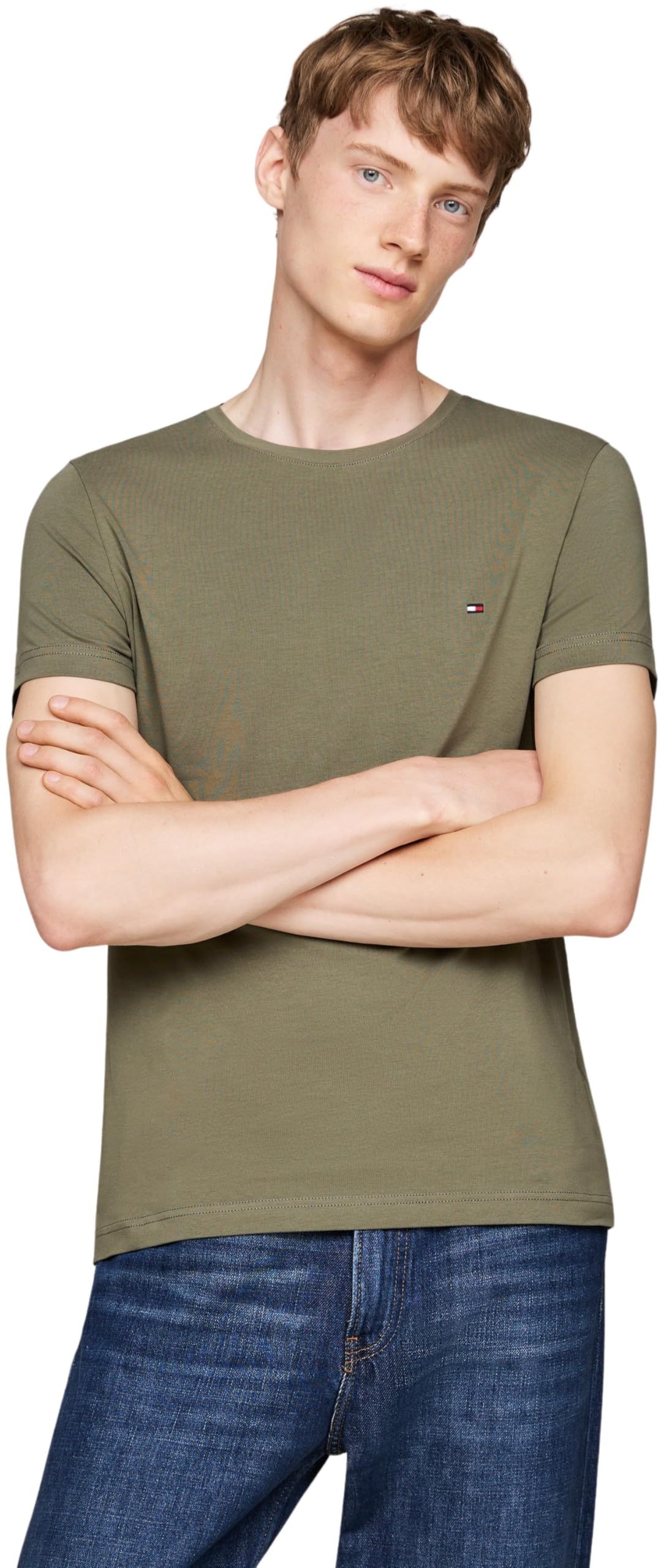 Tommy Hilfiger Camiseta de Manga Corta para Hombre Cuello Redondo