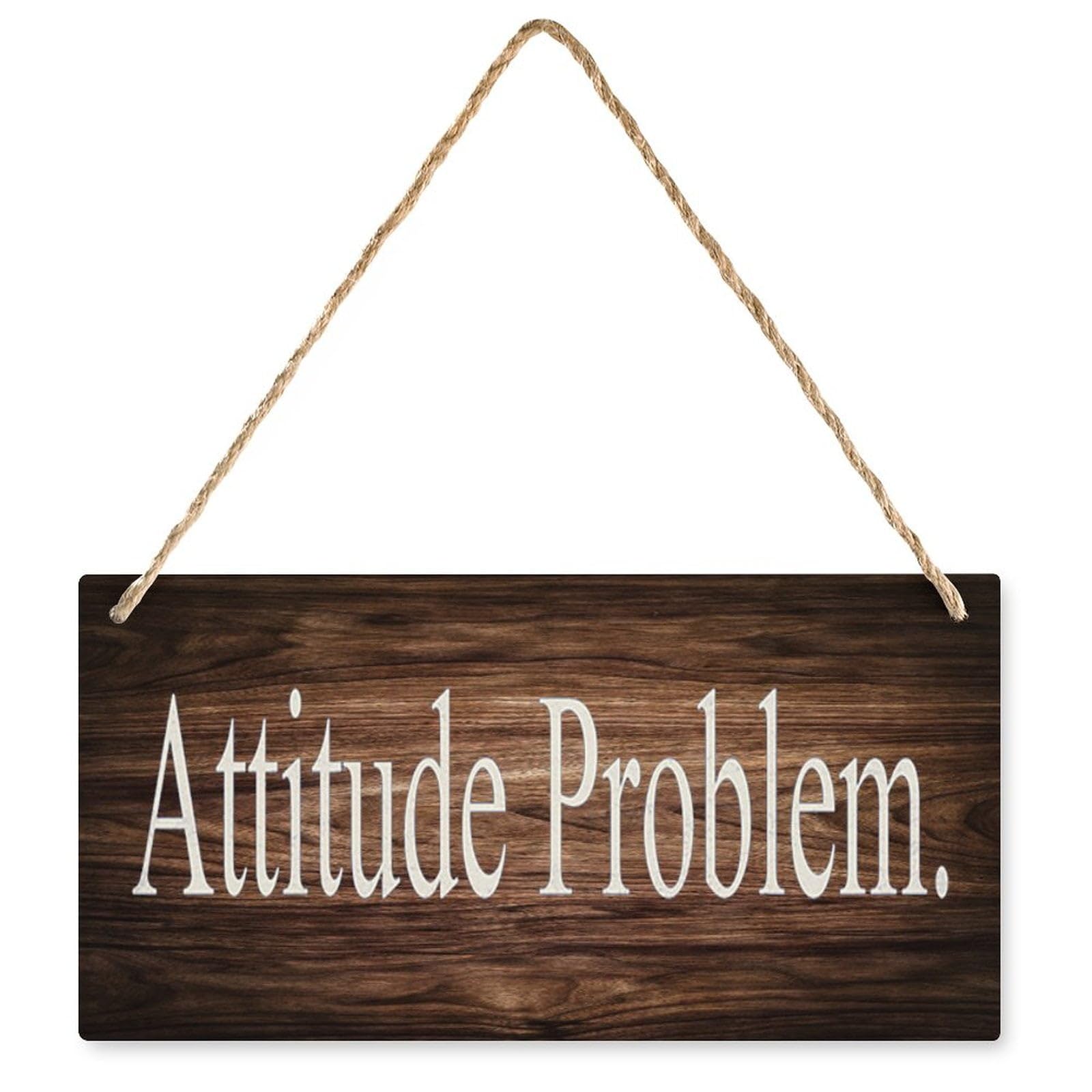 Attitude Problem Funny Wood Decor Sign, Rustic Plaque for Room Front Door Home Wall Decor 6X12 Inch
