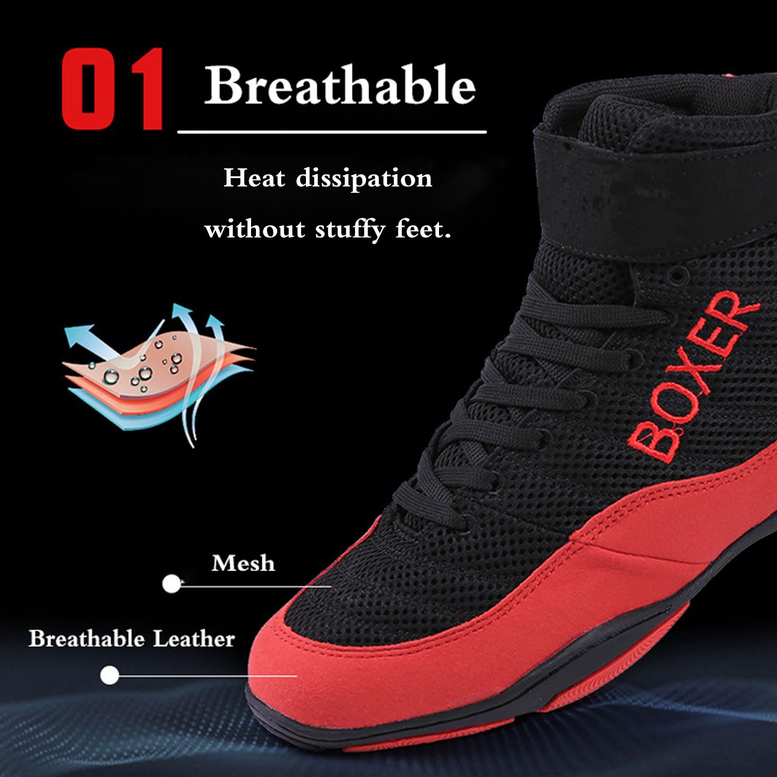 Boxschuhe FüR Herren,Unisex Boxing Shoe,Boxschuhe,Boxstiefel,Ringerschuhe Herren,Kampfsport Ringerschuhe,Boxer Schuhe,Bequem Im Inneren,Bietet KnöChelunterstüTzung,FüR Training Kampf MMA