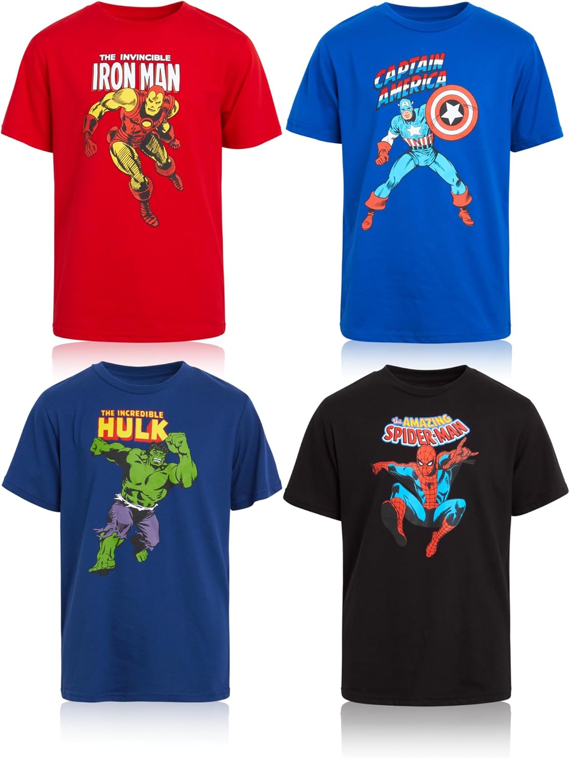 Marvel Spider-Man Boys Graphic Tees - 4 Pack Spider-Verse Comic Spidey and Friends Graphic T Shirts for Toddler & Little Boy