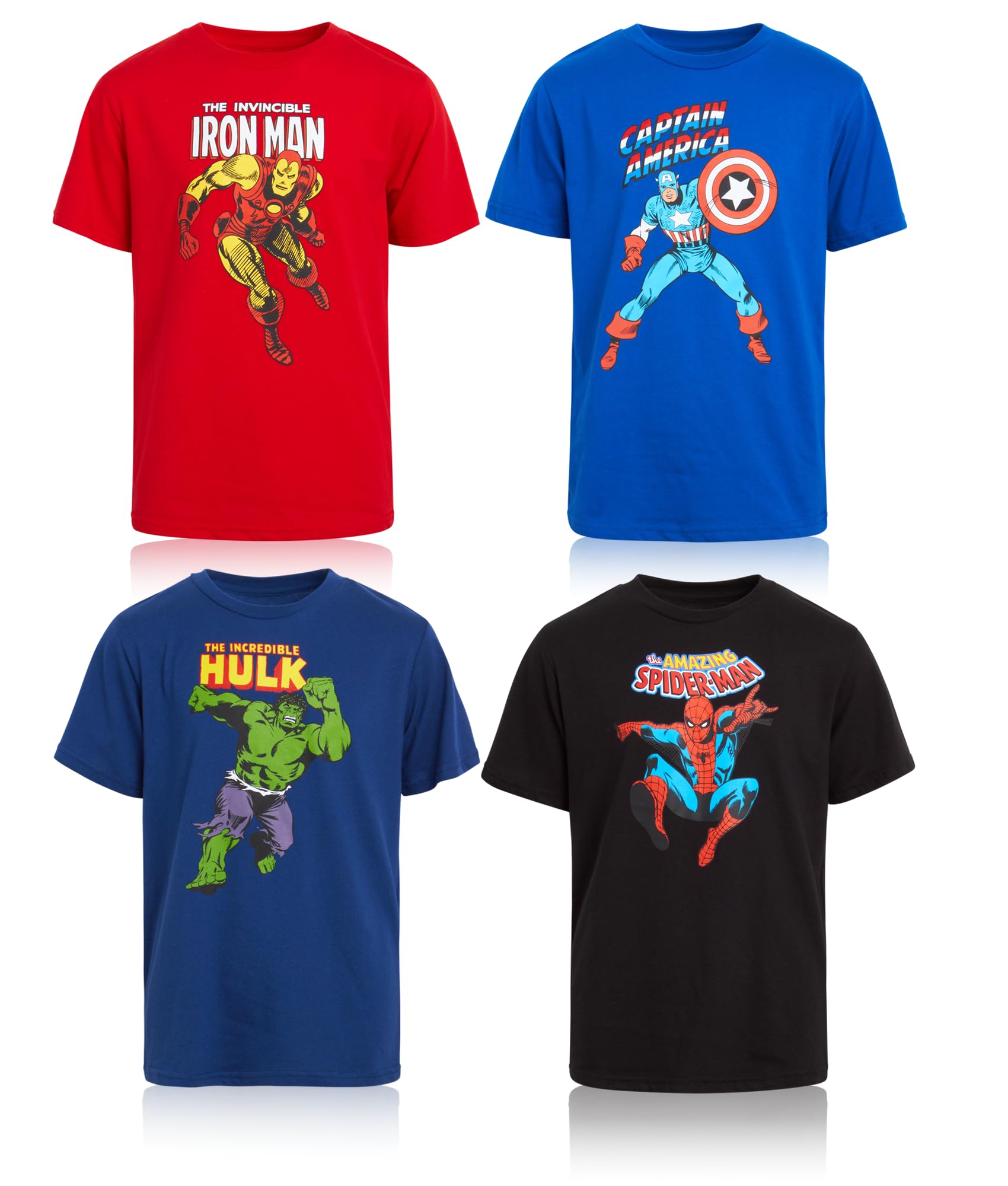 Marvel Spider-Man Boys Graphic Tees - 4 Pack Spider-Verse Comic Spidey and Friends Graphic T Shirts for Toddler & Little Boy