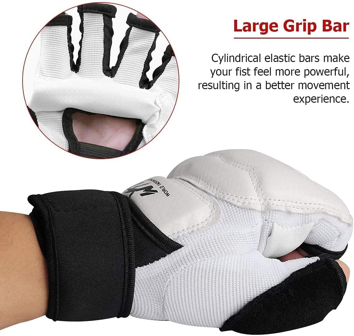 LangRay Taekwondo Handschuhe & Fußschutz Set, Boxen Fußschützer und Halbfinger Boxhandschuhe Kit für MMA Karate Kampfsport UFC TKD Kung Fu Boxsack Martial Arts Kickboxen Sparring Training Gear