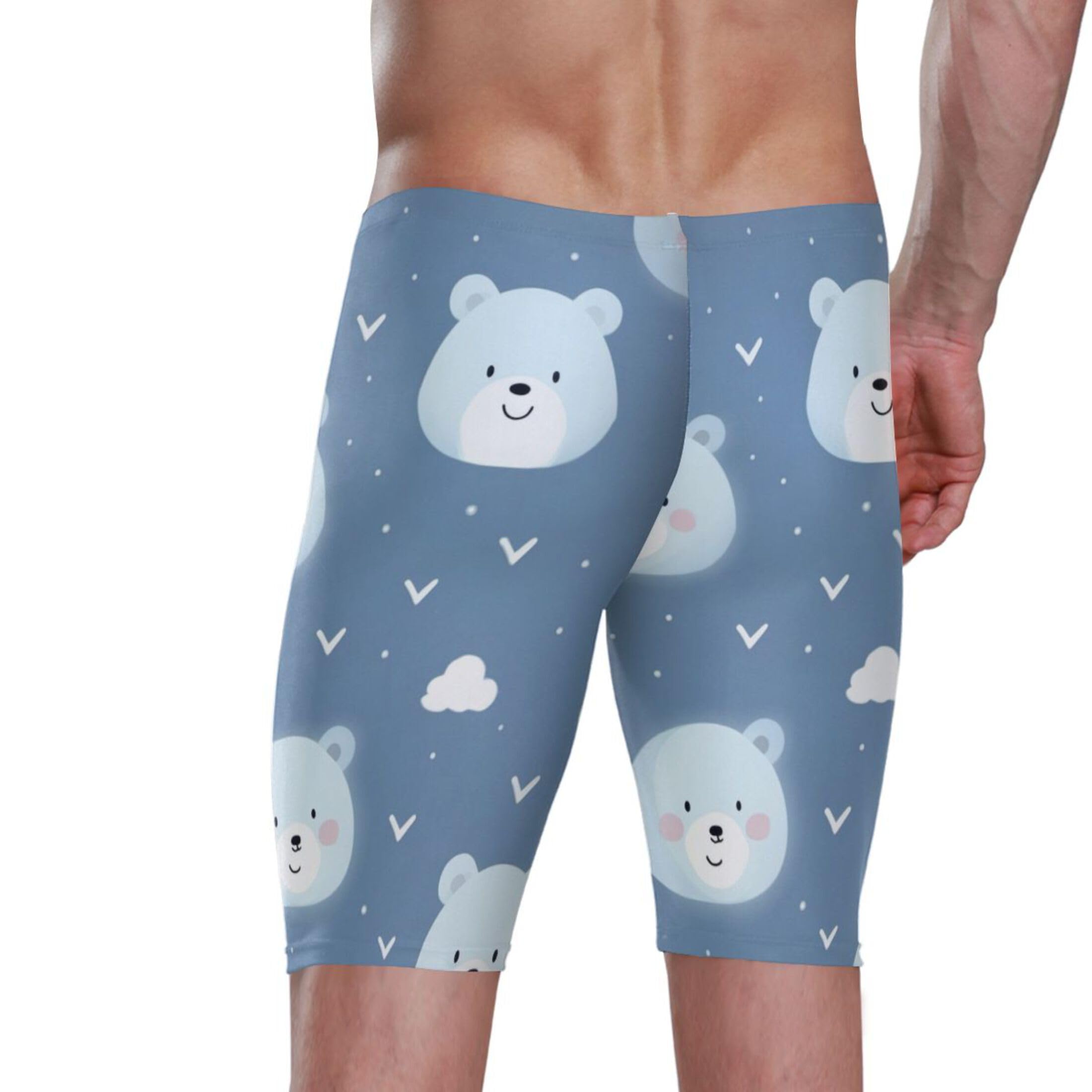 Cute Bear Animal Men's Swim Jammers Swimsuit M B0400793