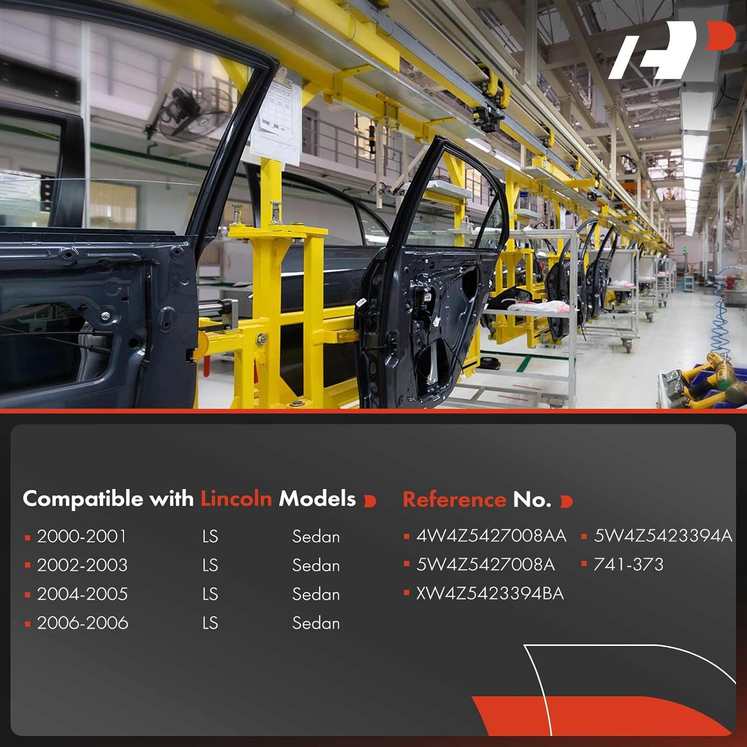 A-Premium Power Window Regulator with Motor Rear Passenger Side Compatible with Lincoln LS 2000-2006 Sedan