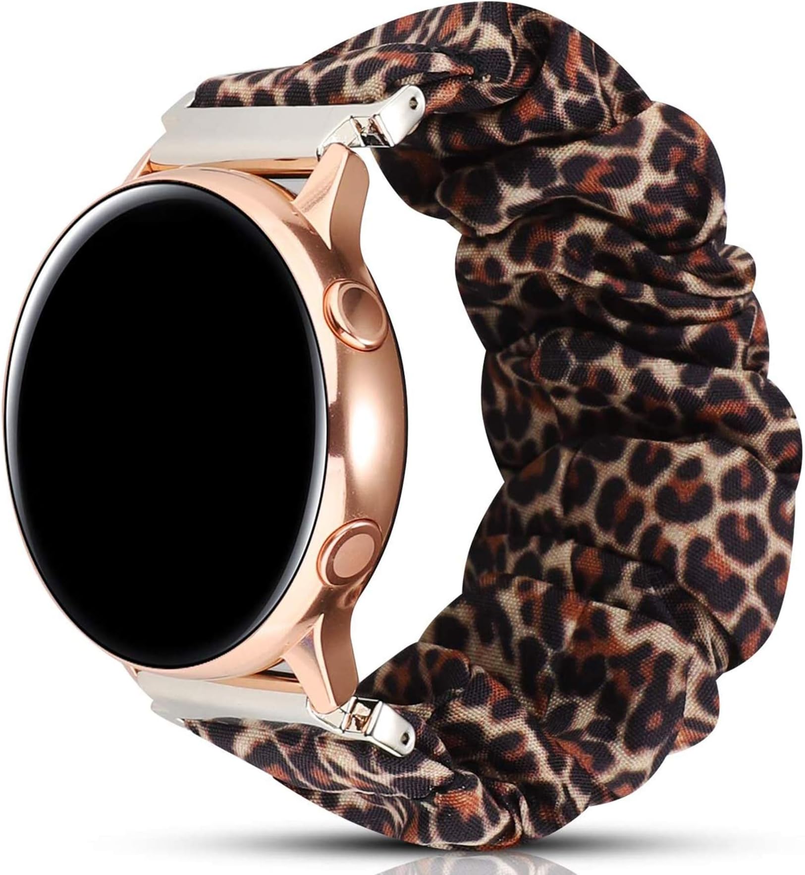 Fit for Samsung Galaxy Watch Active 2 40mm/ 44mm Bands Women Men, Feminine Elastic Stretch Fabric Replacement Watch Band Straps Bracelet Wristband Fit for Samsung Galaxy Watch 3 41mm (Brown)