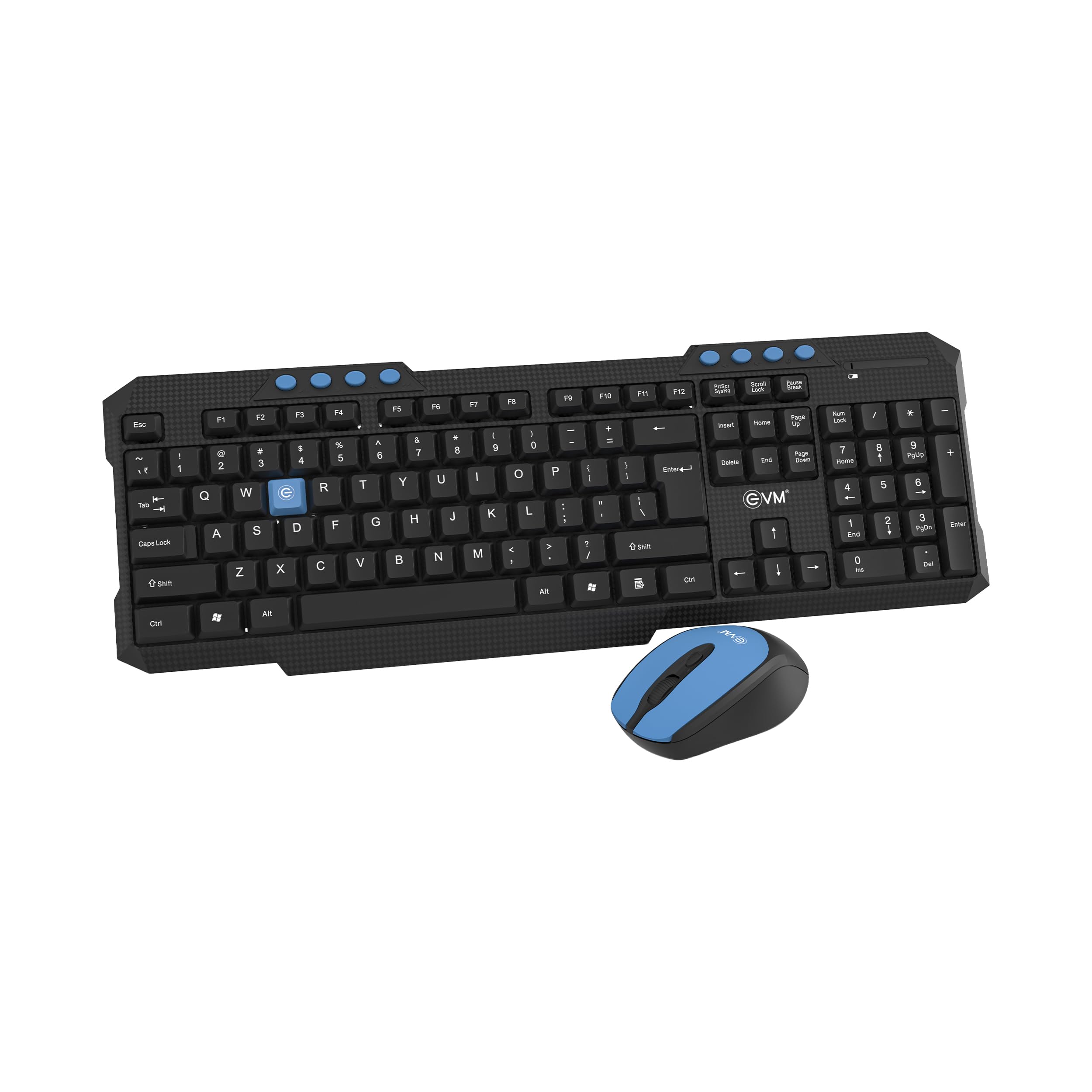 EVM Wireless Keyboard & Mouse Combo - 2.4G, Plug and Play, 10m Range, 112 Keys, 1000DPI Resolution, Height Adjust - 1 Year Warranty (EVM-WLKM-036)-image-9