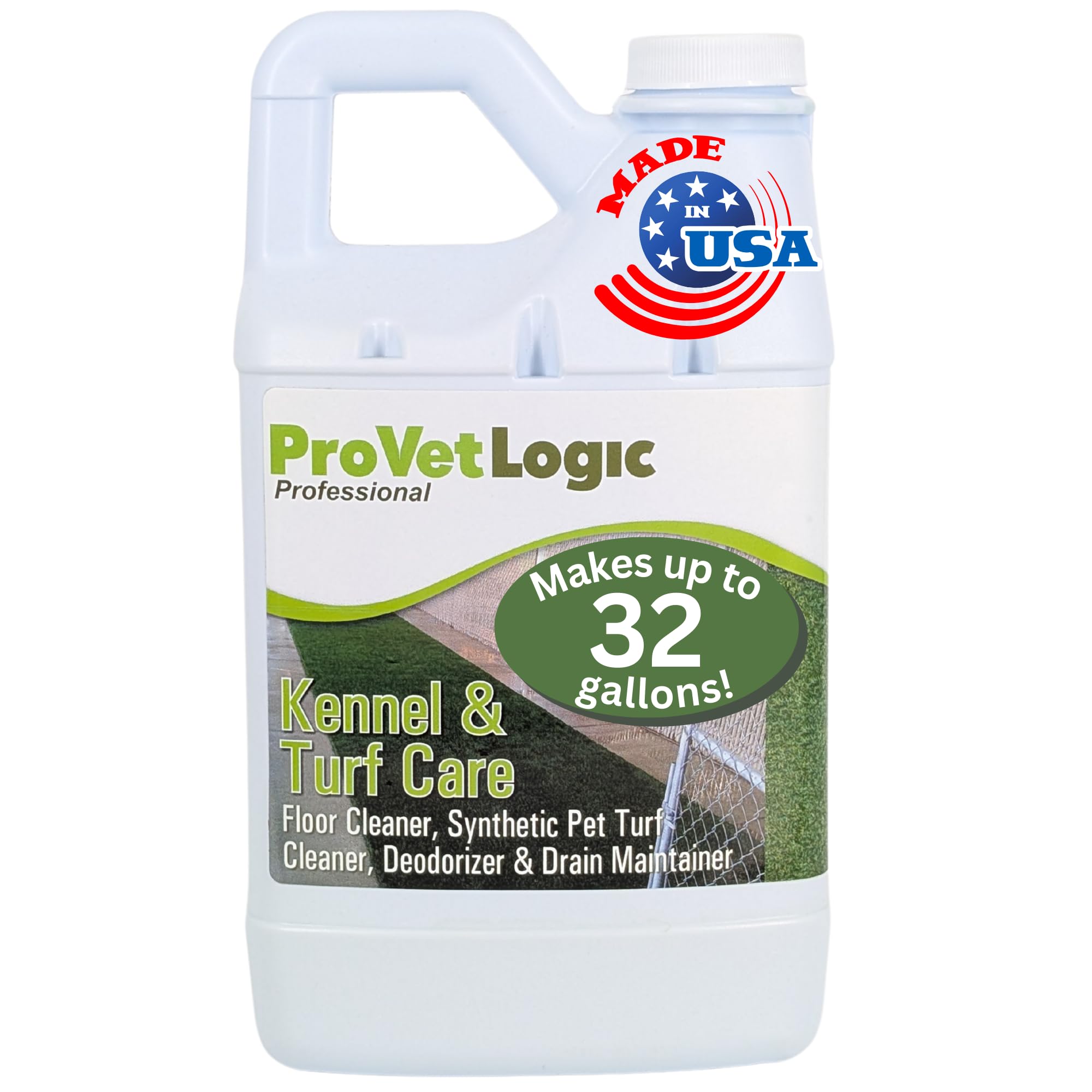 ProVetLogic Kennel & Turf Care- Floor Cleaner, Synthetic Pet Turf Cleaner, Deodorizer & Drain Maintainer (Concentrated)- 1/2 Gallon