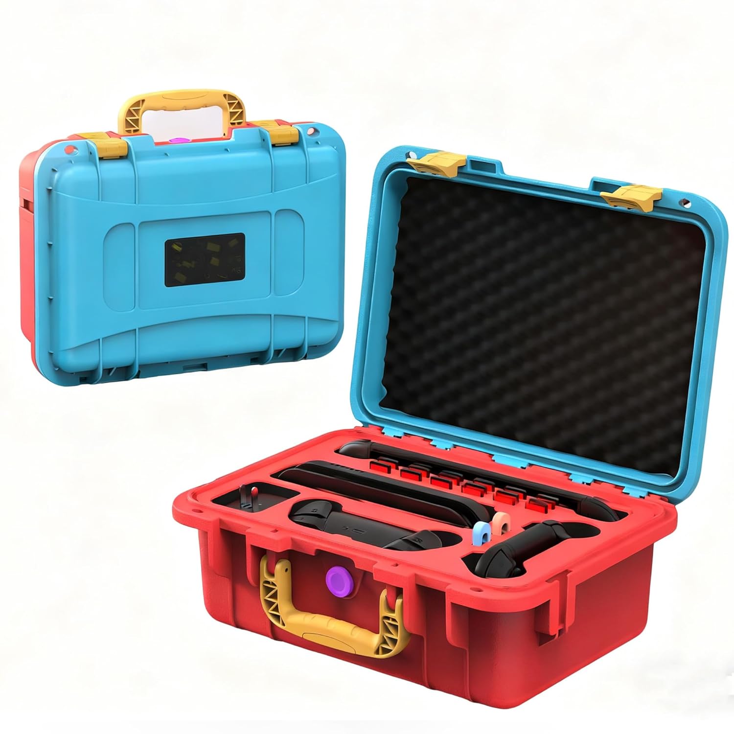 YOLOLIDA Hard Carrying Case for Nintendo Switch 2, Waterproof Professional Deluxe IP67, Soft Lining Hard Home Storage / Travel Case for Nintendo Switch 2 Console Pro Controller & Accessories (Blue & Orange)