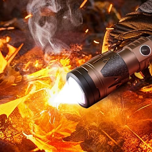 Miniatura 5 de SKYFIRE Linternas recargables de lúmenes altos con lente de ignición, 4000 mini linterna táctica brillante de bolsillo con 6 modos impermeable con