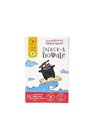 SNACK-A-DOODLE Apple Strawberry Bites | Real Fruit Sweetened | Glutenfree | Vegan | No Nuts (150gm)
