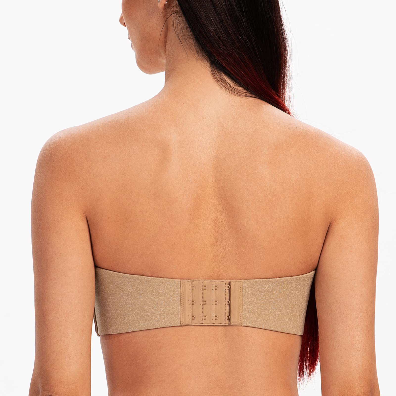 MELENECA - Sujetador con Aros sin Relleno Reductor sin Tirantes Bandeau para Mujer - 3
