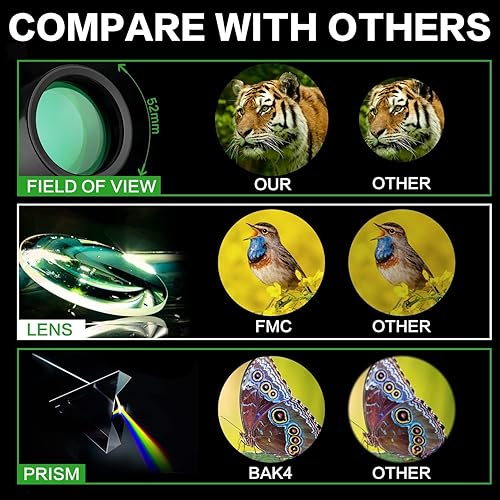 Miniatura 2 de Regalos de cumpleaños para hombres, papá, él, marido, novio, monoculares de alta potencia de 12 x 60 pulgadas para adultos, telescopio monocular