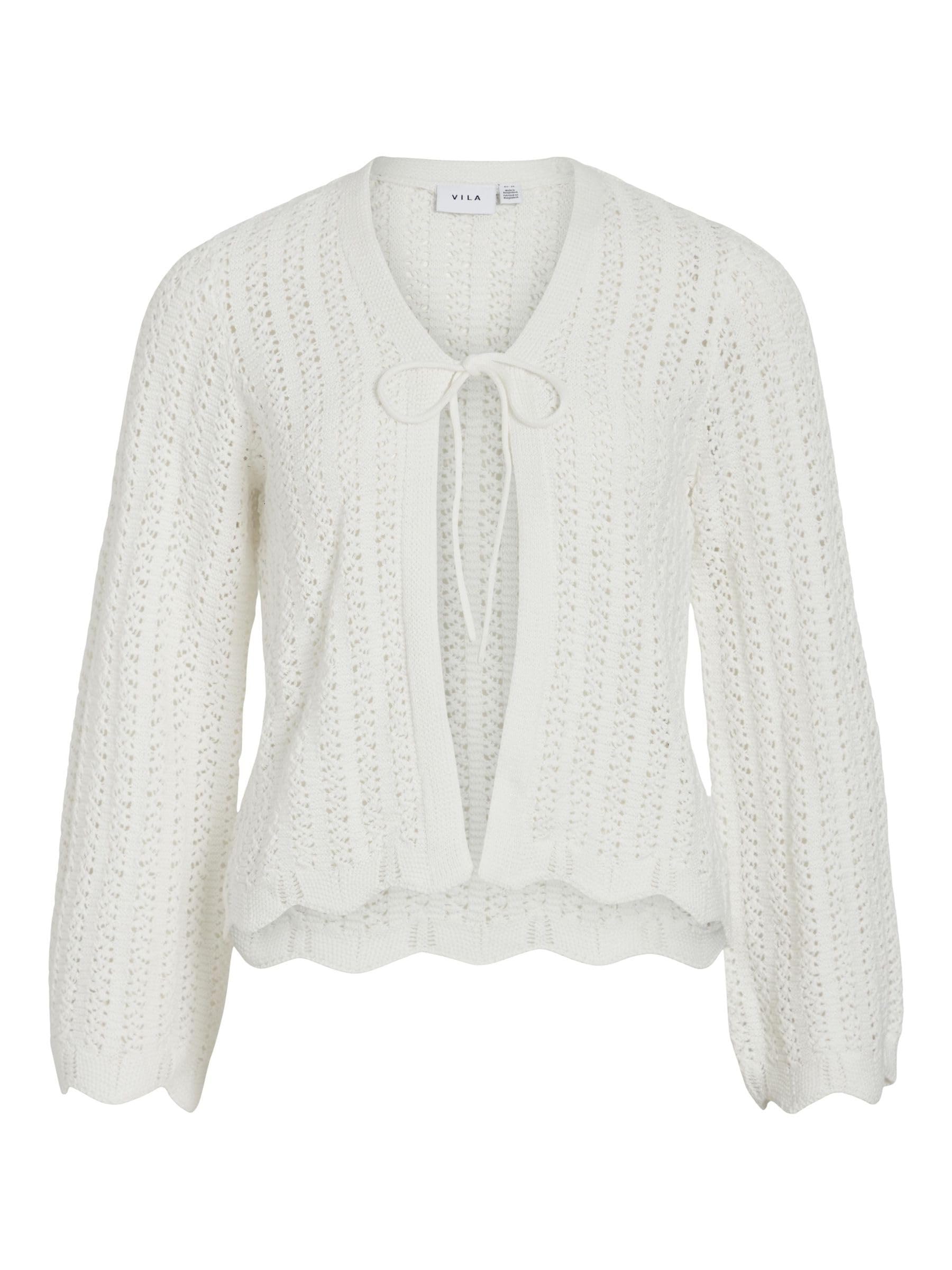 Vila Women's Snow White Vinoi L/S String Knit Cardigan, Xl