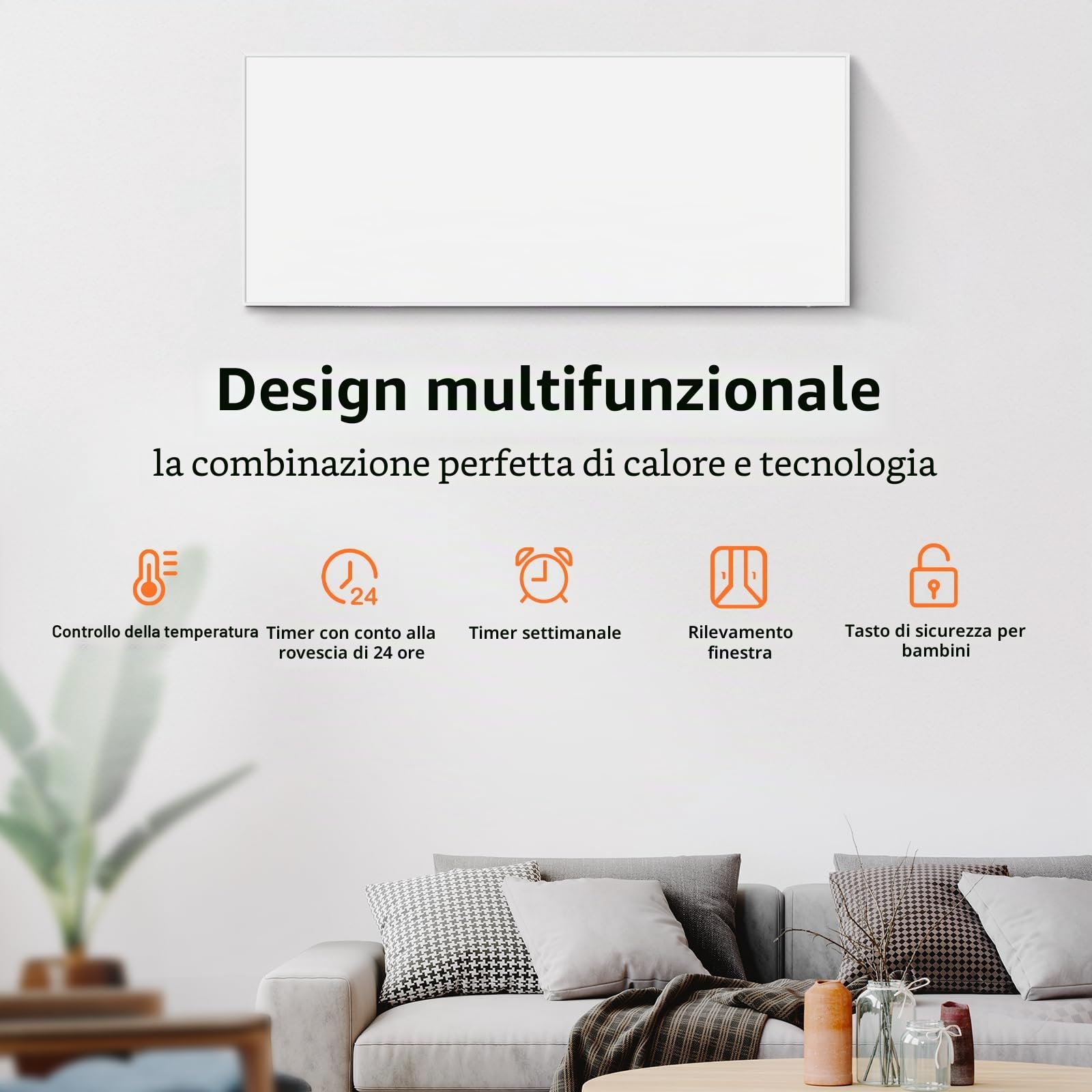 Riscaldamento a infrarossi Controllo WiFi 700 W - Da terra, a parete, riscaldamento a infrarossi a risparmio energetico, con termostato a distanza