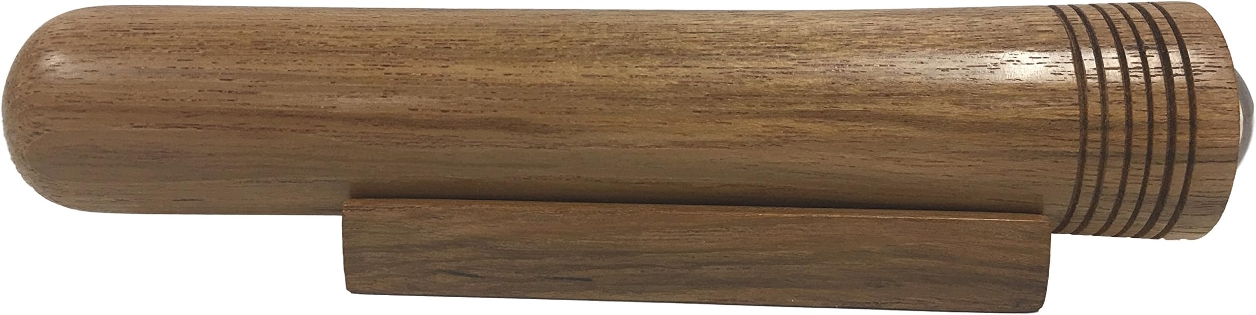 N and J Kaleidoscope Teleidoscope in Solid Teak Wood, 7 Inch Barrel. Matching Base. Handcrafted in U S A !