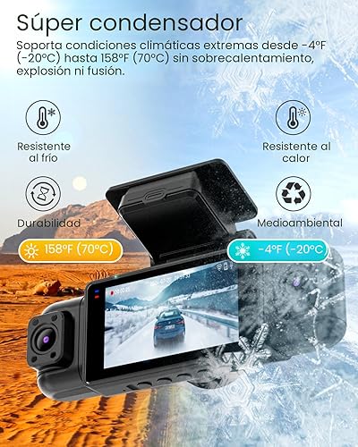 Miniatura 8 de IIWEY N5 - Cámara de tablero de 4 canales con visión de 360°, 1080P frontal y trasera en el interior, cámara de tablero izquierda y derecha para