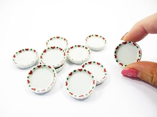 Miniatura 5 de 0.394x0.984 in Navidad Pan/Bandeja Placa Dollhouse Miniatura Cerámica Alimentación Suministro 12990