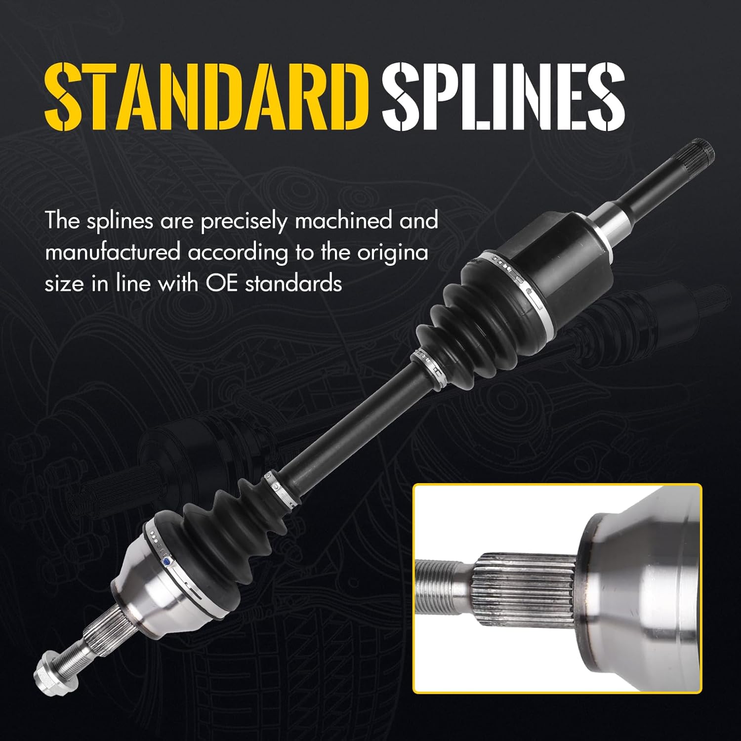 KUSATEC CV Axle Shaft Assembly Compatible with Ford Escape 2013-2019; Lincoln MKZ 2013, Front Left side, 2.0L L4, Replace# 662284 66-2284