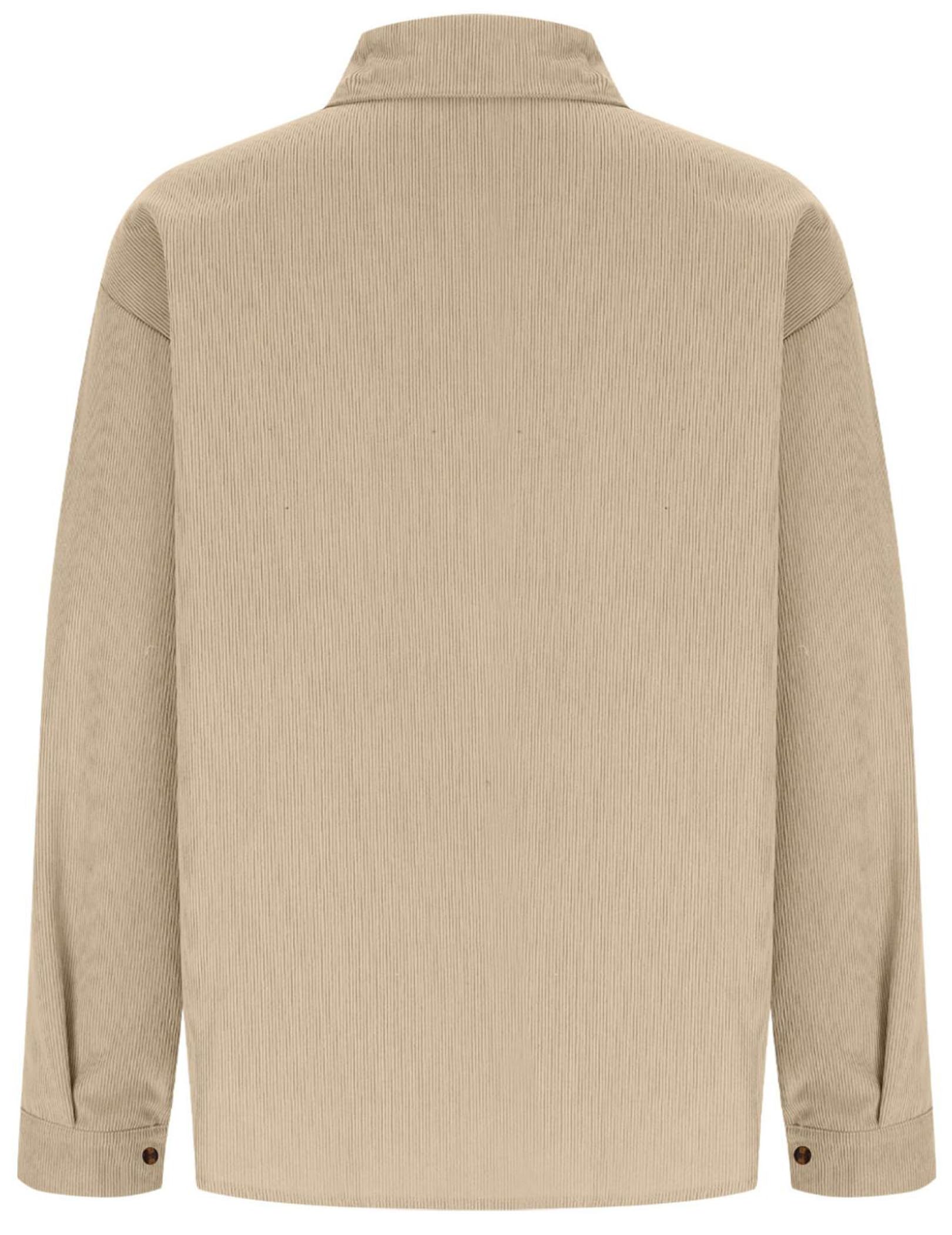 Veste Femme Velours Côtelé Mi-Saison Surchemise Boutonné à Col Revers Manches Longues Haut Ample Poches Blouson Décontractée Printemps et Automne Chemise-Veste Coupe Légère Confortable Quotidien