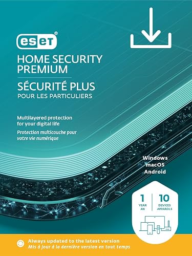 ESET Home Security Premium | Antivirus | 2025 Edition | 10 Devices | 1 Year| Password Manager | Privacy Protection | Ransomware | Anti-Theft | Digital Download [PC/Mac/Android]