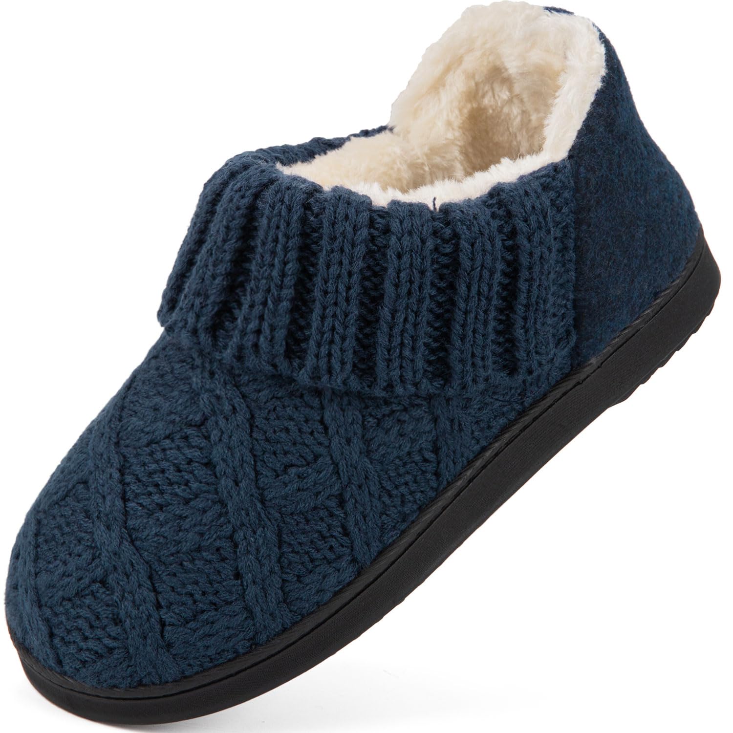 LongBayWomen's Warm Bootie Slippers Winter Memory Foam House Shoes for Indoor Outdoor