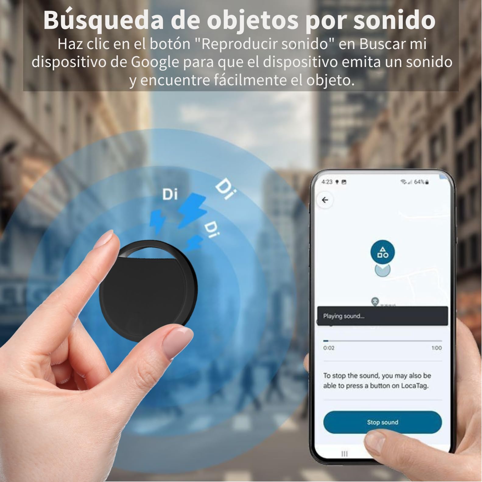 Localizador GPS Android. Autorizado por Google | Tracker Android (No Apple) | Smart Tag Google | Rastreador para Llaves, Niños, Personas Mayores, Perros, Coche, Moto | Finder Bluetooth | Pack 4 — view 2