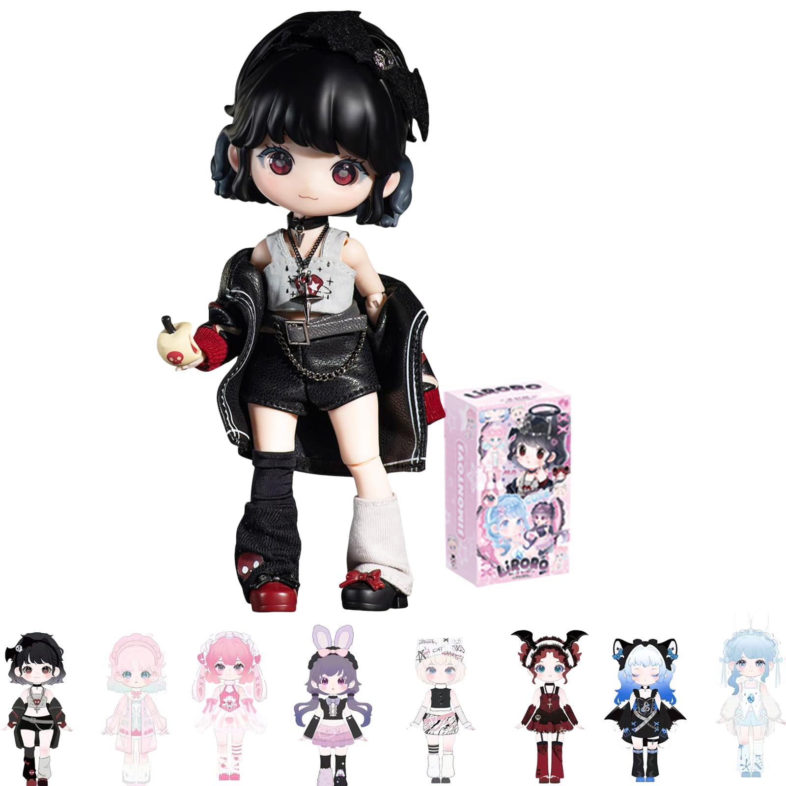 GNATAPIAY 1/12 BJD Dolls Blind Box,Kawaii BJD Dolls Liroro Sweet Girls Series 1/12 Ball Jointed Doll Collectable Action Figure Posable Dress Up Doll for Girls Birthday Party Gift Toys 1 Box