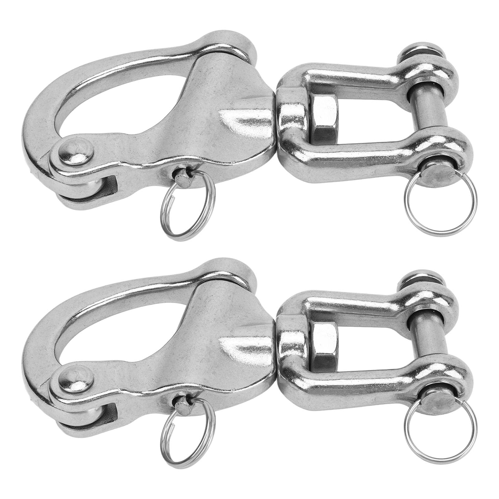Grillo Girevole a Mascella, Grillo a Moschettone da 2 Pezzi in Acciaio Inossidabile 316 a Sgancio Rapido Ad Alta Resistenza Universale per Sartiame per Barche a Vela, Accessori per Barche(128mm)