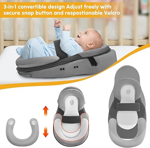 Miniatura 6 de Almohada de alimentación infantil Almohada de lactancia cómoda almohada de alimentación para bebés y meses (gris-1, talla única)