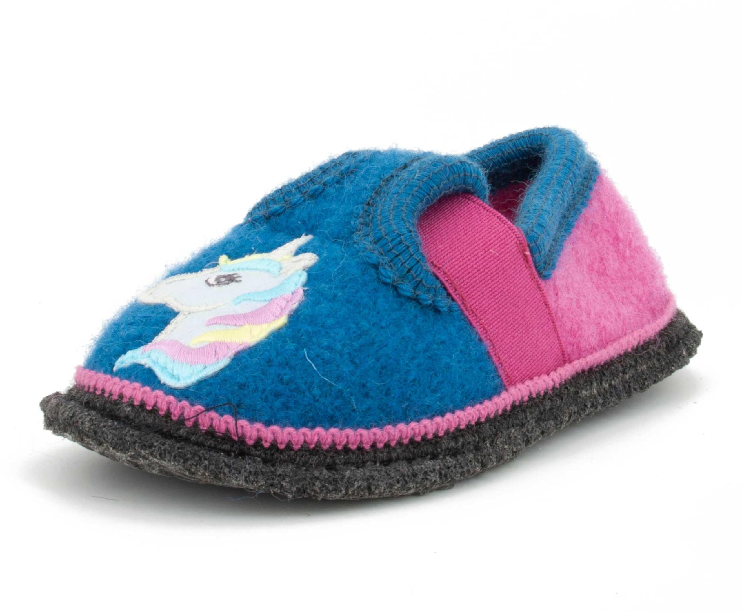 Bobby Unicornio – Pantuflas infantiles para niños y niñas – Cómodas zapatillas de fieltro para niños con goma elástica y suela impermeable