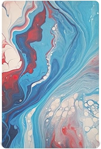Kigai Fitted Crib Sheet for Boys Girls,Colorful Marble Jersey Knit Baby Sheet for Standard Crib and Toddler Bed Mattresses, Cozy Soft Breathable, 28