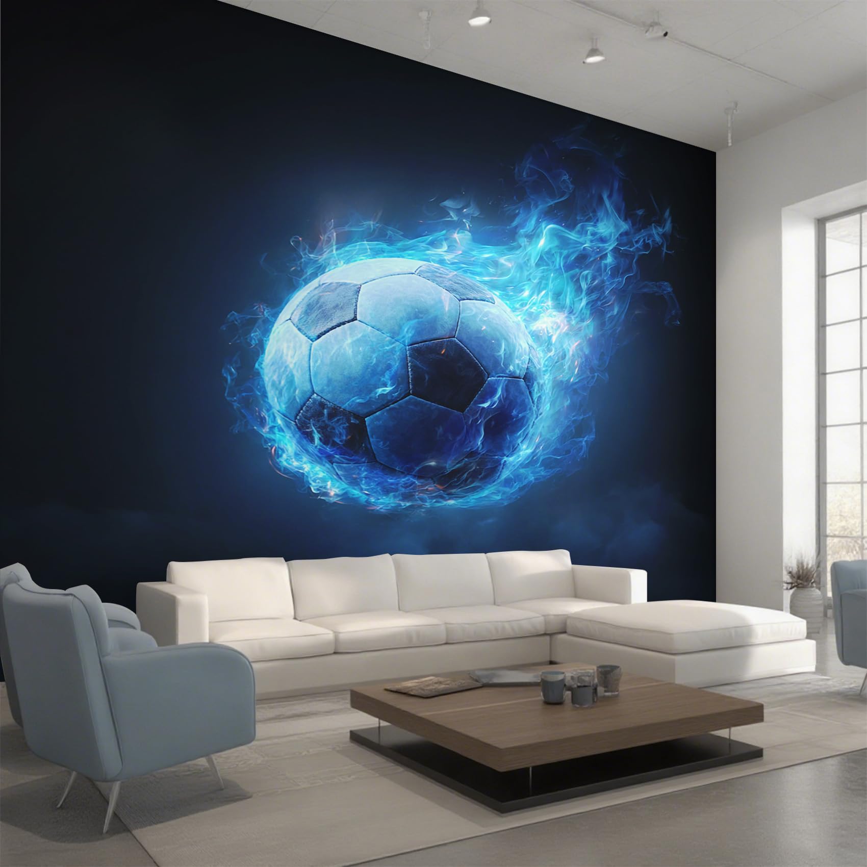 Papier peint panoramique garçons sport foot américain 200x140 déco murale salon