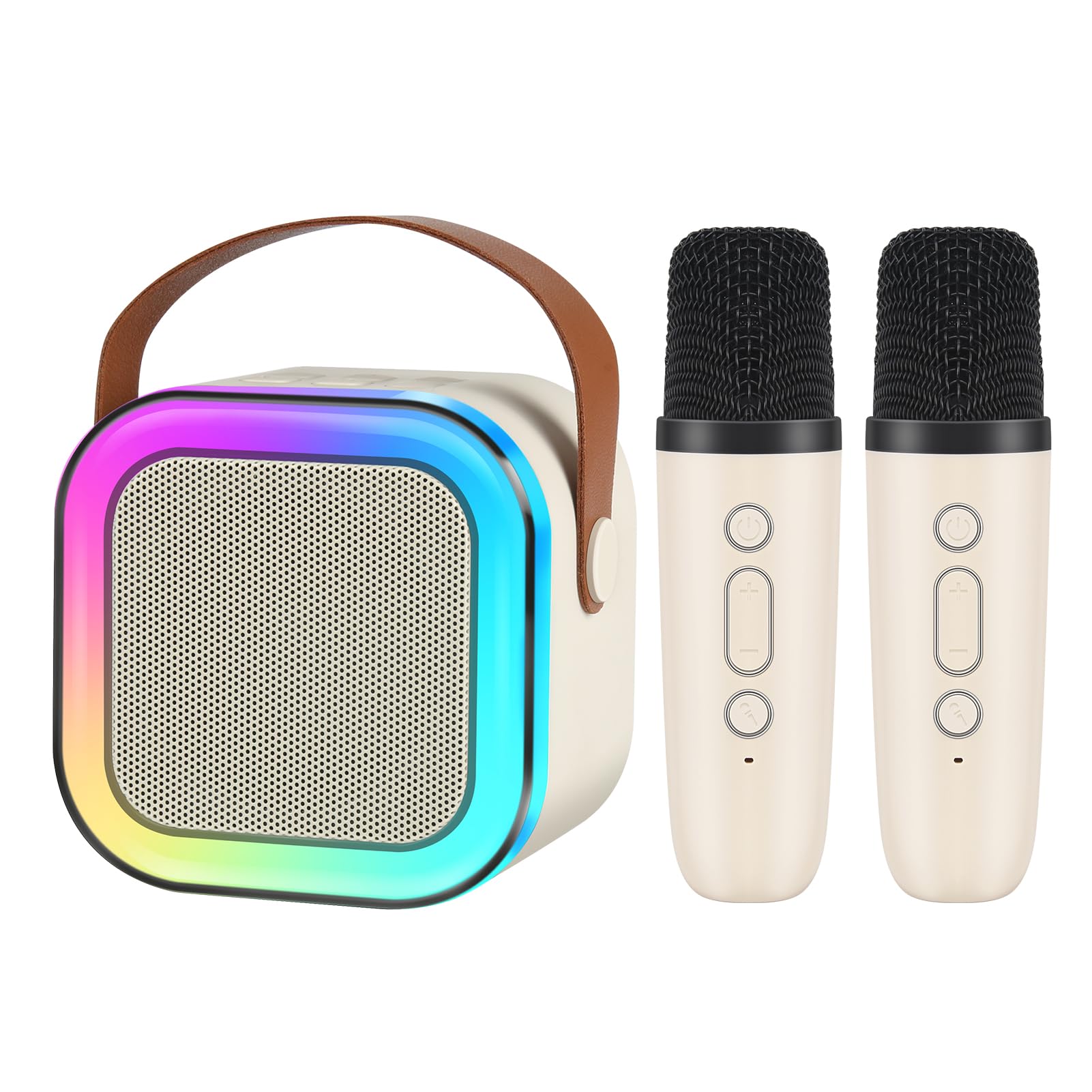 Kids Karaoke Machine with Bluetooth Speaker, 2 Wireless Mics, Portable Set for Kids & Adults, Birthday Gift for Girls 4-12, Family Party, Pink