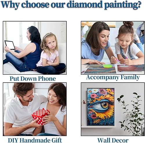 Miniatura 5 de 1tonine Diamonds - Hermoso búho mágico en la nieve - Kit de pintura de diamante redondo de diamante 5D para adultos, pintura de lienzo de 12 x 16