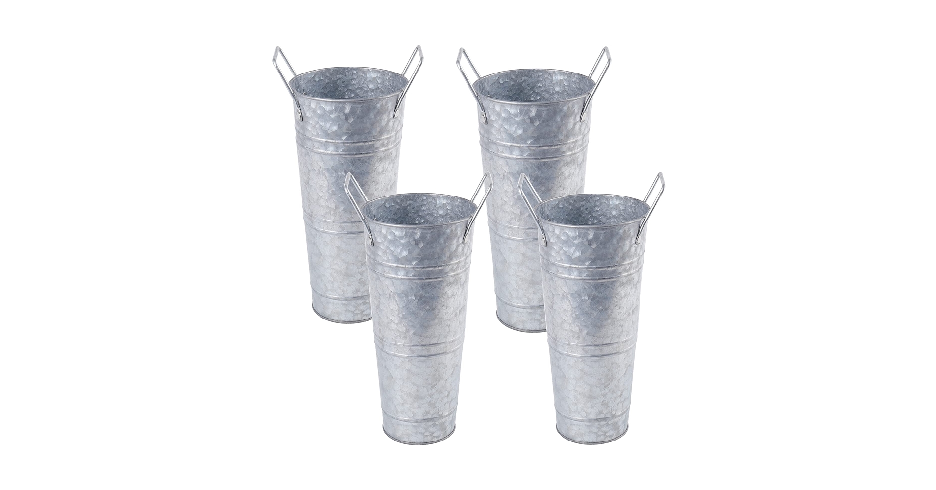 Amazon.com : ZOOFOX Set of 4 Galvanized Metal Vases, 9