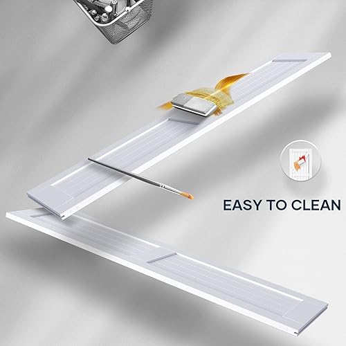 Miniatura 5 de Puerta de granero blanca EaseLife de 48 x 84 pulgadas (Doble puerta 24x84) con kit de herrajes deslizantes de 8 pies y manija incluida, madera