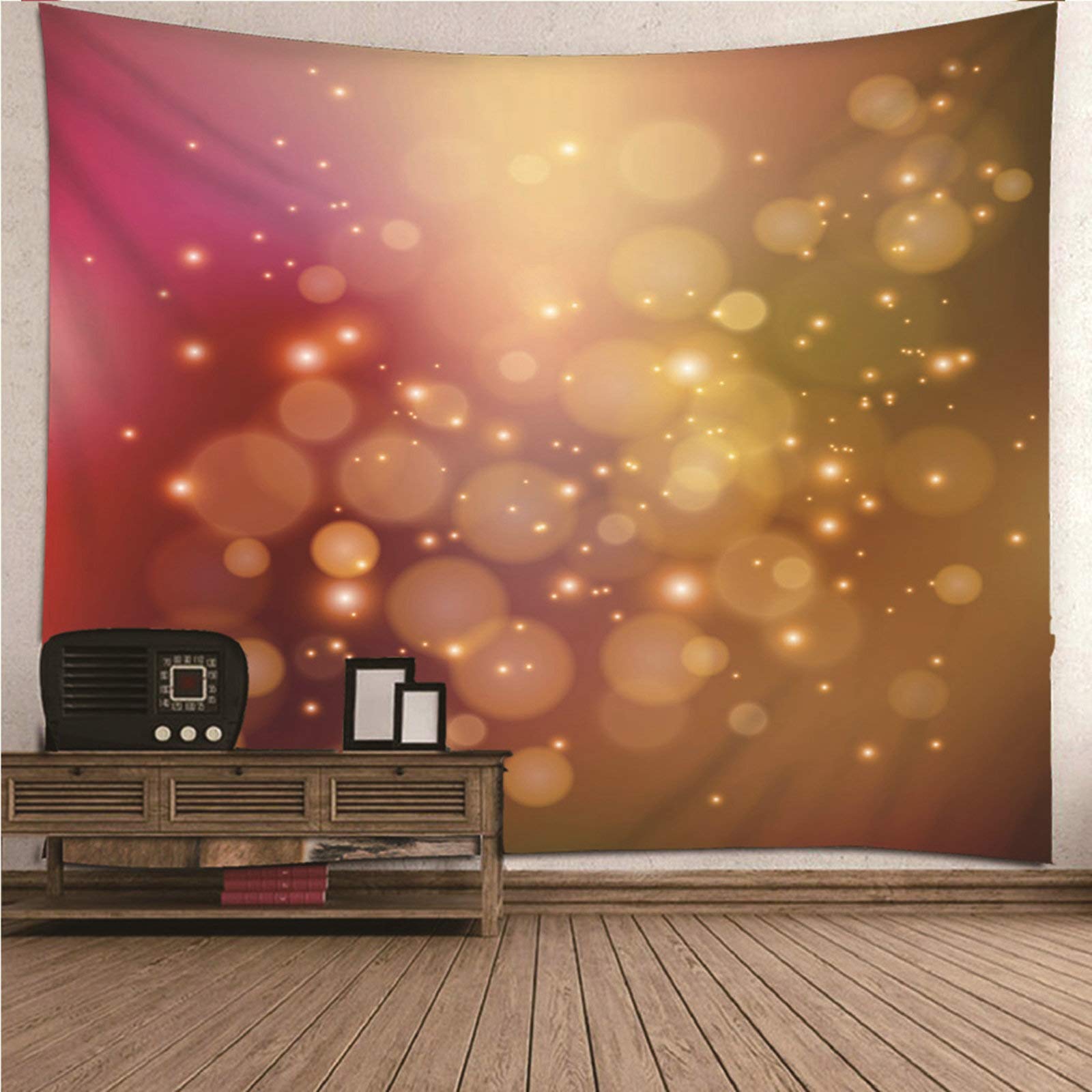 Tapiz de pared decorativo KnSam de poliéster, cree un salón cálido con este mural naranja