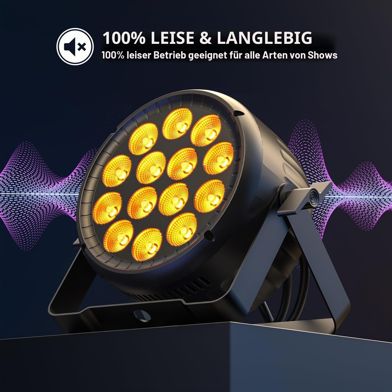210W RGBW LED Par Scheinwerfer, Multi-Effekt DMX512 Leiser Betrieb LED Bühnenlicht Hochleistungs-Strahler mit Soundaktivierten für Party DJ Drama Club Hochzeit Halloween
