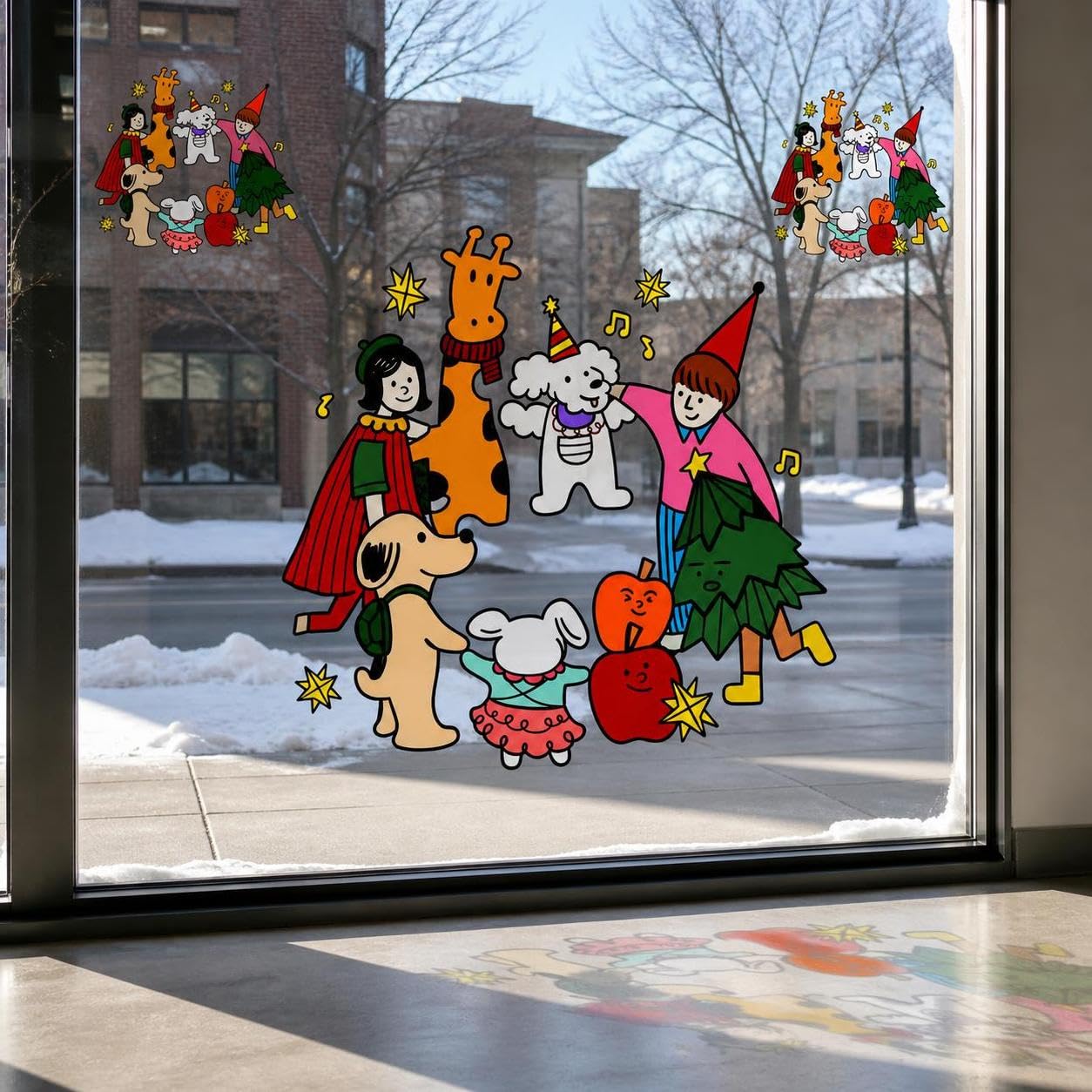 Weihnachtsfensteraufkleber, PVC, PSM25 Transparent, Extragroß