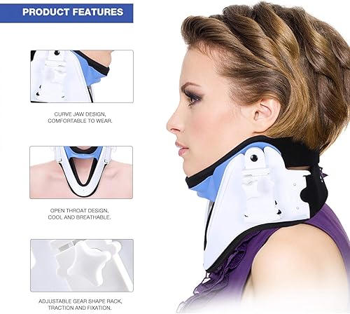 Miniatura 3 de Dispositivo de tracción cervical del cuello  Collar y soporte cervical  Dispositivo de alivio del dolor de cuello y hombros y relajación  Cuello