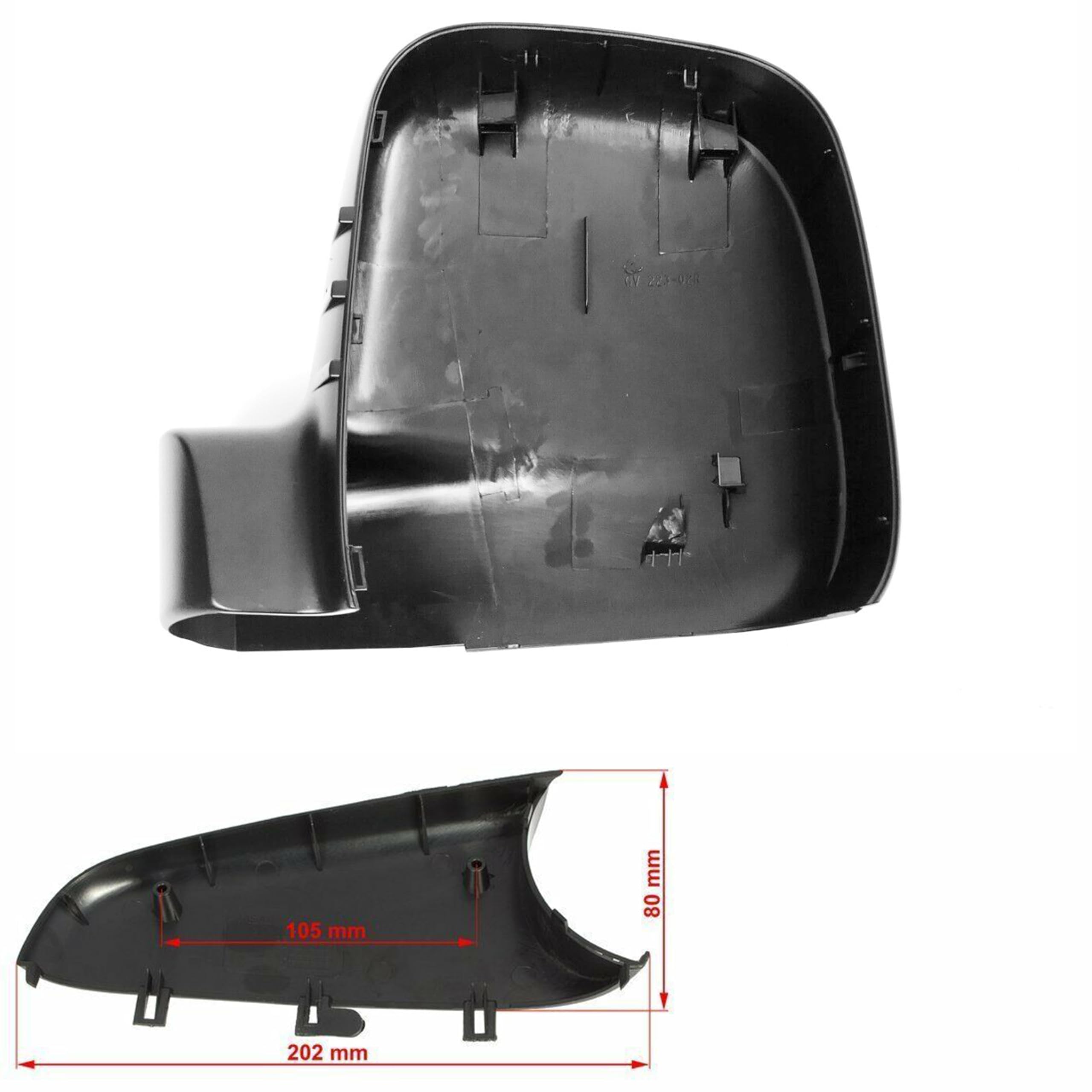 Tappo per specchietto retrovisore esterno + telaio + mascherina destra per T5 / Caddy 3