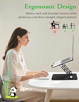 Stable Laptop Stand for Desk Fit for 10-15.6 Laptops, Black
